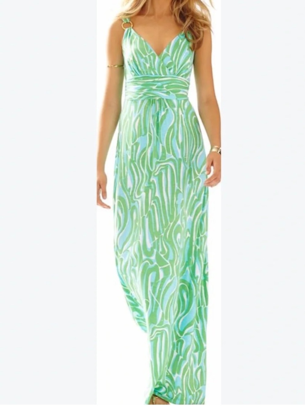Lilly Pulitzer Mint & Aqua Swirl Maxi Dress